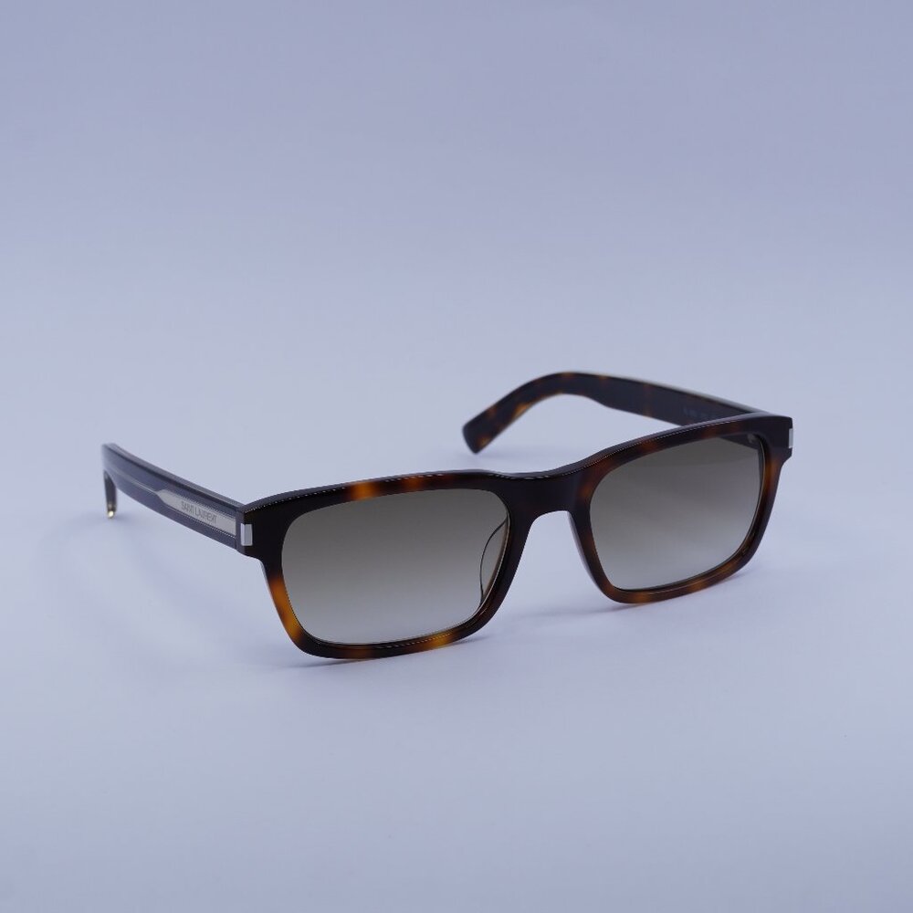 Saint Laurent SL662 002 Sunglasses Havana Rectangle Frame, Brown Lenses